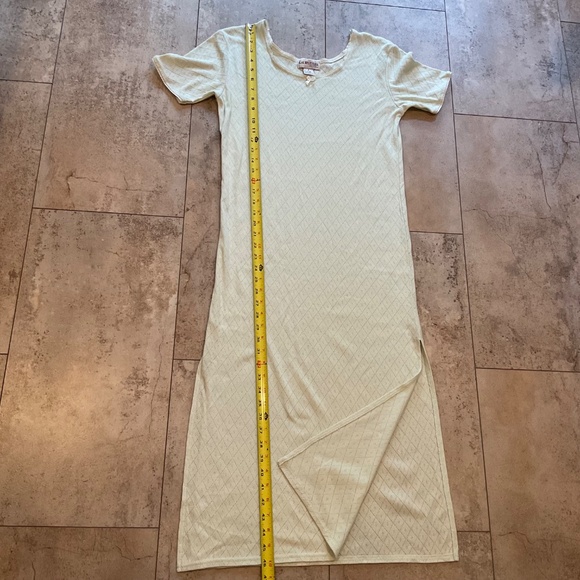 Laura Tyler At Home Pale Green Nightgown Sz S Short Sleeves Slits Sheer - Picture 8 of 10